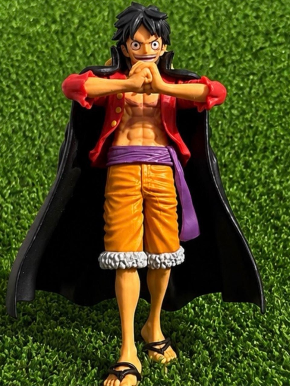 Men's Orange Jean Shorts with Purple Sash
